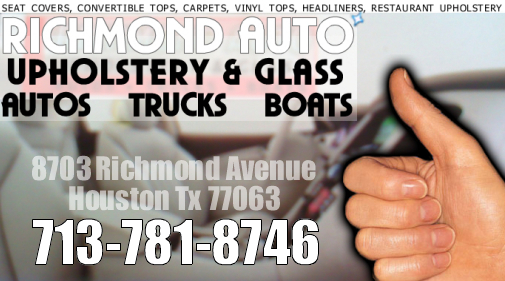 Richmond Auto Upholstery and Glass SEAT COVERS CONVERTIBLE TOPS CARPETS VINYL TOPS, HEADLINERS AUTO TRUCK BOAT RESTAURANT UPHOLSTERY GLASS